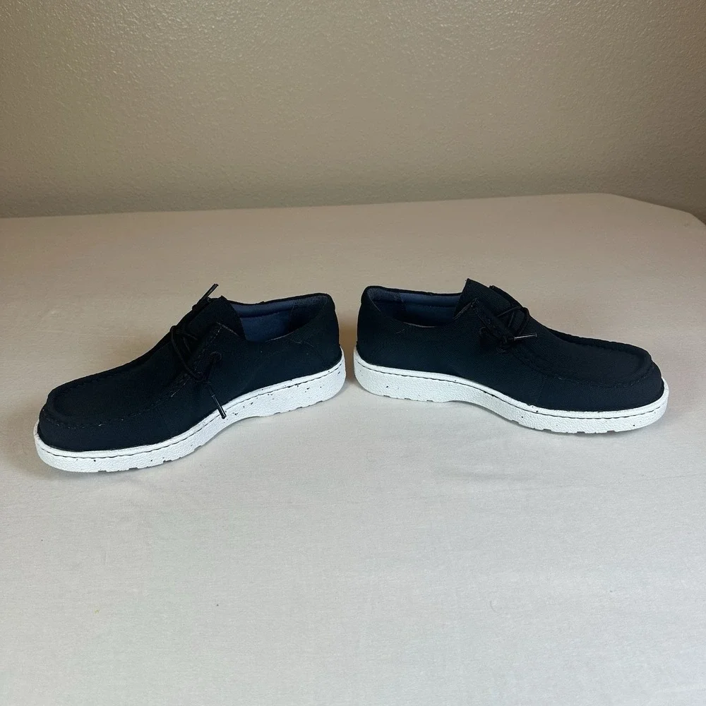 Justin Boots Hazer Black Slip On-JM338 Men's 7.5M New W/Box! Fast Shipping!